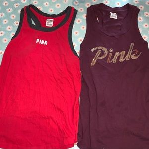 2 PINK tank tops